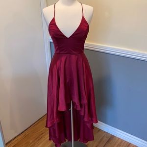 Satin High Low Dress.